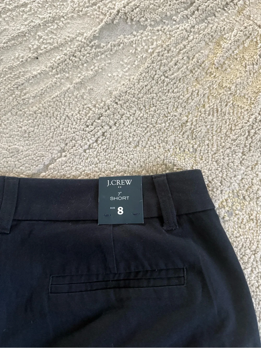 J. Crew Black Chino Shorts preppy longer modest cotton 8 new